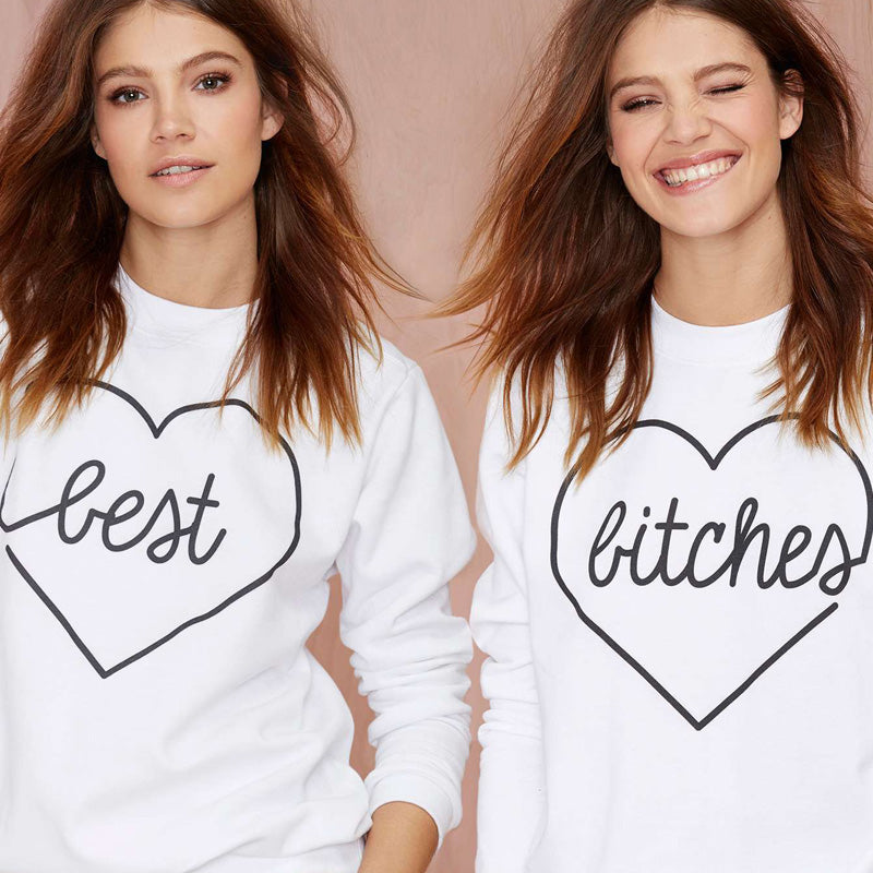 Heart Letter Print Long Sleeve Ladies' Casual Sweatshirt Tracksuits Women Pullovers