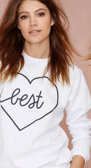 Heart Letter Print Long Sleeve Ladies' Casual Sweatshirt Tracksuits Women Pullovers