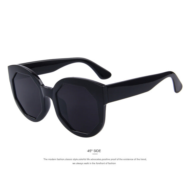 Women Sunglasses Polygon Lens Cat Eye Shades Candy Color Big Frame Glasses UV400