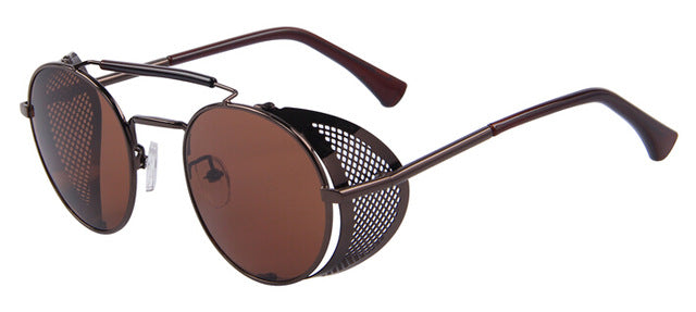 Women Retro Design Round Steampunk Sun glasses Oculos de sol UV400