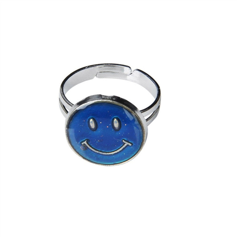 Adjustable Smiley Face Color Change Emotion Feeling Mood Ring Finger Ring