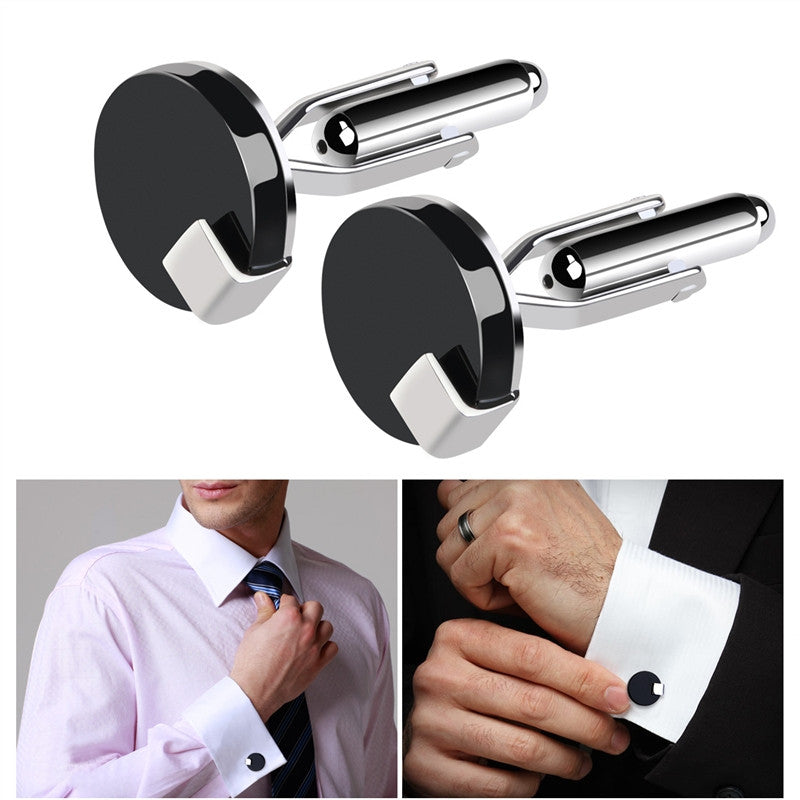 Men's Round French Style Cufflinks Sleeves Buttons