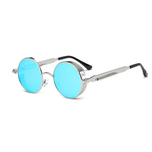 Round Flat Mirror Sunglasses Fshion Vintage Sunglasses Women Men Glasses