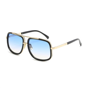 Unisex Square Mirror Sunglasses Metal Frame Flat Top Vintage Sunglasses Women Men Glasses