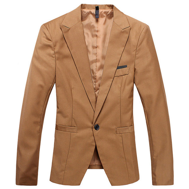 Gentleman One Button Casual Style Male Blazers 7 Colors