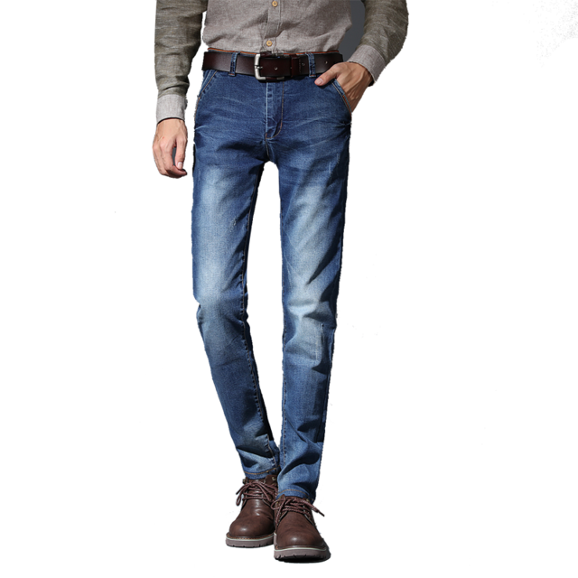 2018 Autumn Men's Sample Style Hot Sale Pencil TeenagerJeans Casual Slim Stretch Male Pants Solid Midium Men Long Trousers