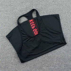 Keep Go Sports Yoga Shirt Dry Fit Sleeveless Sports Blouses Babes Running Vest Workout Top Womens T-shirt Female