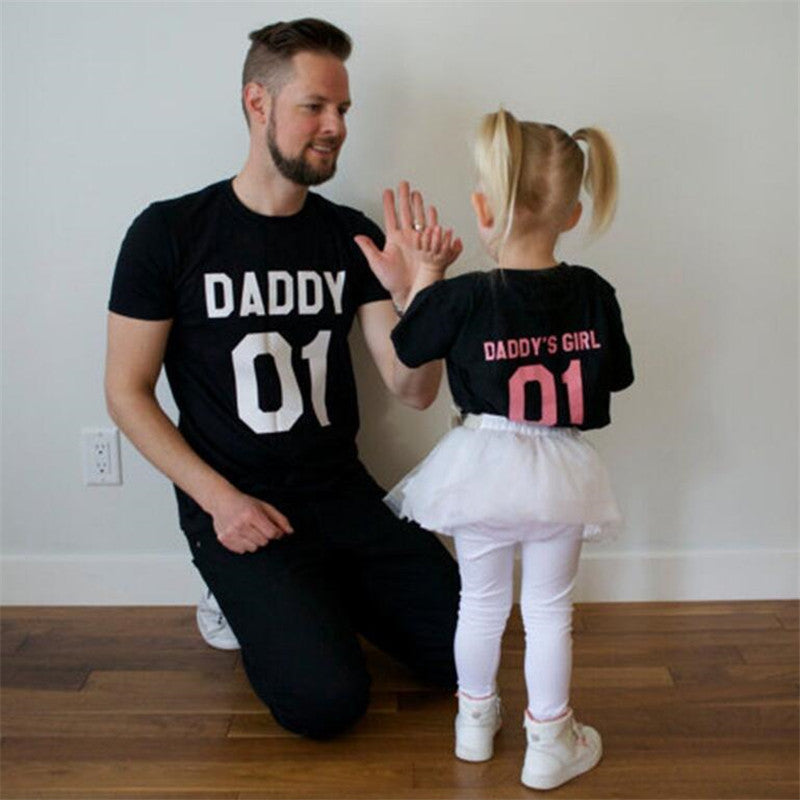 Daddy Girls Short Sleeve T-shirt Family Look Matched