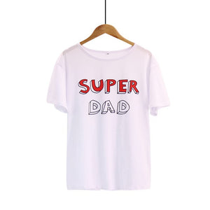( SUPER DAD & SIDE KICK ) Family Look Summer Cotton t-shirt Short Sleeve Father Son Matching Clothes