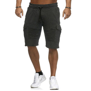 Stylish Cargo Shorts Casual Shorts Men Knee-Length Drawstring Pockets