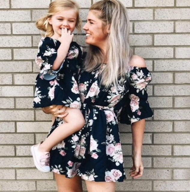 Mother Daughter Dresses Spring Autumn 2018 Matching Outfits Moms And Girls Clothes Long Sleeve Plaid Family Dress