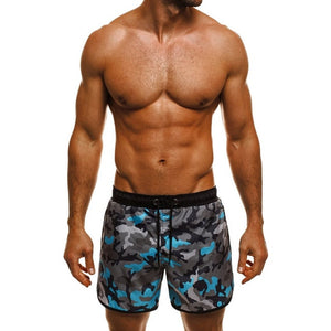 Male Board Shorts Military Camouflage Sporting Loose Fitness Joggers Milk Silk