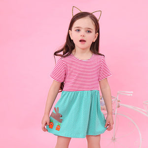 Girls Dress 2018 New Summer Style Baby Girls Dresses Sleeveless Lace Cartoon Cat Printing for Princess Dress 18M-6Ys