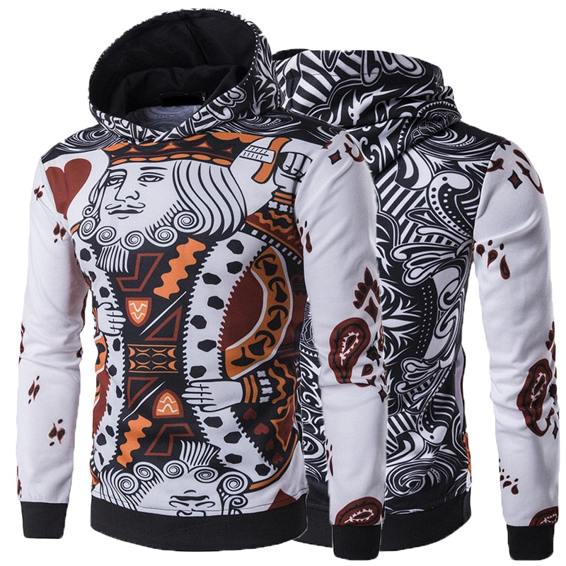 Hoodies Sweatshirts Joggers Workouts Hooded Tracksuit Pullover 3D Playing Cards Poker