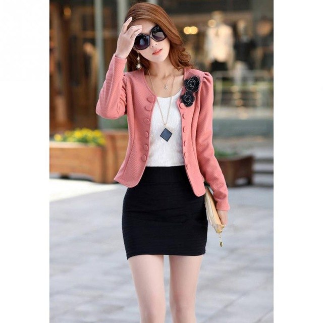 Slim Long Sleeve Small Suit Jacket Ladies Suit Lining Suit Office Normal Suit Blazer