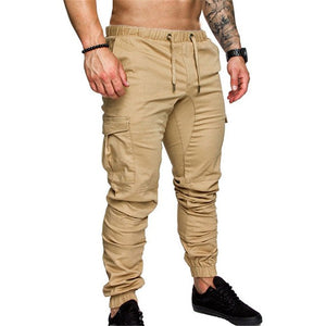 Men Skinny Pants Cargo Pants Multi Pockets Tracksuit Joggers Fitness Workouts
