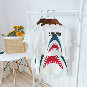 Matching Clothes T-shirt Mother Daughter Clothes Shark Cotton