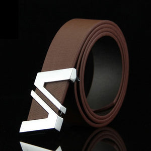 Leather Solid Men Synthetic Fashion Strap Waist Casual Belt Waistband