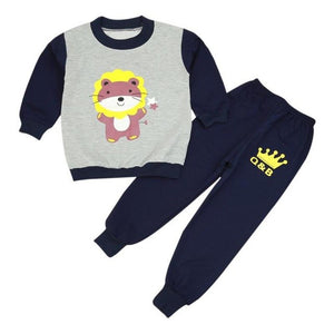 2pcs/Set Boys Cartoon Print Clothing Set Baby Boys Kids Long Sleeve O-neck Casual T-shirt Sweatshirt