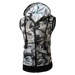 Cotton Camouflage Tank Tops Hoodie Fitness Mens Bodybuilding Workout