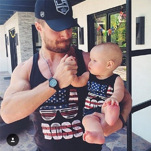 Daddy and Me Matching Outfits Clothing Men Kids Baby Tees Sleeveless Top
