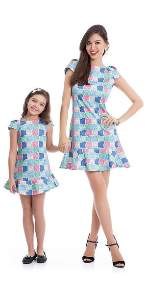Mother and Daughter Summer Dress Family Matching Outfit Girls Animal Printing